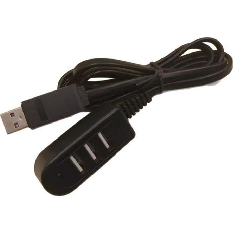 Longueur du câble : 2 pièces noir 1,18 m - Convertisseur/chargeur USB multifonction 3-en-1 avec hub de ports USB, câbles de donnée (1/5)