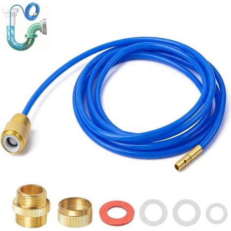 Déboucheur De Canalisations - Tuyau De Nettoyage 3 M - Buse En Laiton - Pour Robinets M22 M24 Et Raccord 1/2 Pouces (1/5)