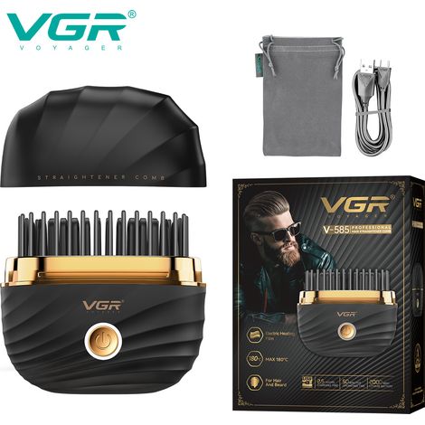 Lisseur à cheveux avec contrôle de température, doux pour les cheveux, peigne rechargeable pour hommes et femmes, adapté à tous les types de cheveux. (1/5)