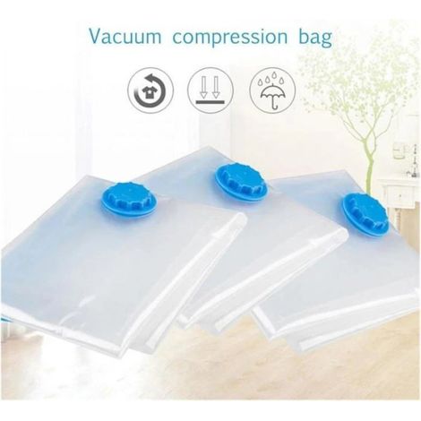 2pcs sacs sous vide – Compression 80% avec valve turbo – pour maison et voyage – 60x80 cm (1/3)