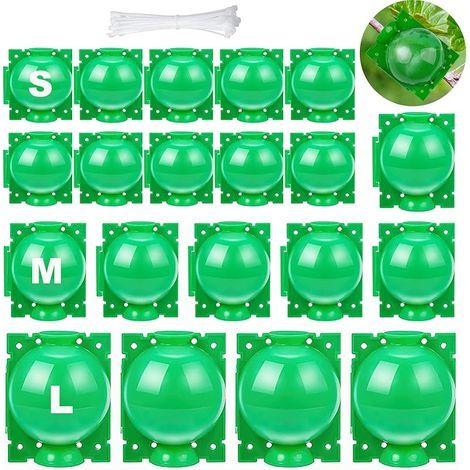 20 Pièces Boîte d'enracinement de Plante Balle de Propagation, Boîte de Culture de Racines de Plantes, Boîte de Greffage Dispositif De Racine De Plante pour Greffage Jardin (S+M+L) (Vert) (1/5)