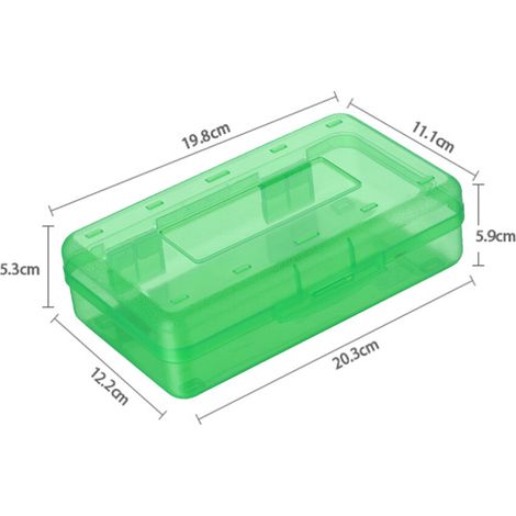 Estuche para lápices multifuncional apilable, de gran capacidad con tapa con cierre, caja de almacenamiento de plástico semitransparente de doble capa, adecuado para la oficina, la escuela y el hogar 