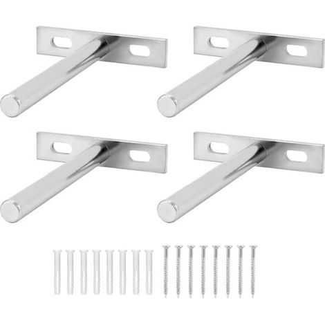 Soportes invisibles para estantes，Juego de 8，100 mm，Sistema de montaje oculto para estantes de madera，Hierro galvanizado，8 piezas (1/5)