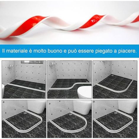 Barrière de douche - 1 pièce, 200cm, joint silicone, bord pliant - Blanc - Convient pour baignoire Étiquette (1/4)