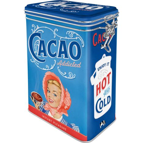 Nostalgic-Art Contenitori da caffè retrò Cacao Addicted – Idea Regalo per Amanti della Nostalgia, con Coperchio Salva Aroma, Design Vintage, 1,3 l (1/4)