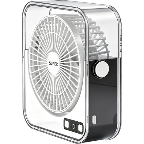 Générique Ventilateur de bureau Rechargeable à Vitesse Réglable Ventilateurs pour Table de Chambre pour Table, Bureau, Chambre, Salle de Bain, Comptoir, Gym, Voyage, Maison, Extérieur, (1/5)