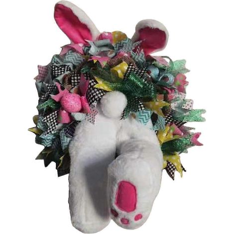 Couronne de Pâques PETSOLA en forme de fesses de lapin, couronne printanière, saison printanière-D (1/5)