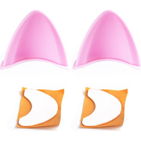 2 Pièces Oreilles de Chat en Silicone Adhésives, Accessoires Mignons pour Casque de Ski, Moto et Vélo (1/5)