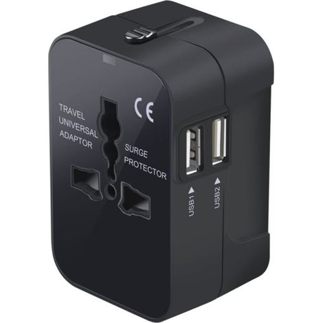 Adaptateur de Voyage, Prises Europe avec 2 Prise électrique USB (1/5)