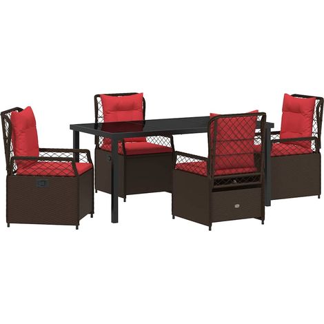 Maison Exclusive - Conjunto de Comedor de Jardín 5 pcs Marrón rat
