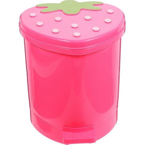Mini-Abfalleimer aus Kunststoff mit Schwingdeckel für Tisch, Schreibtisch oder Auto (Farbe zufällig) – 16,50 x 14,50 x 14,50 cm – Rosa (1/4)