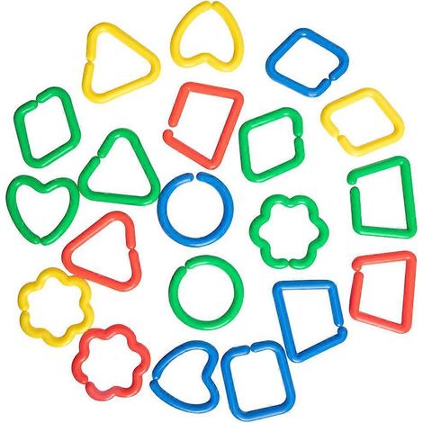 Kunststoff-Kettenspielzeug für Vögel, Regenbogenfarben, austauschbare Karabinerhaken