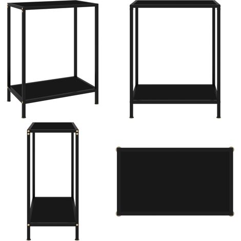 Konsolentisch Schwarz 60x35x75 cm Hartglas - Konsolentisch - Wohnzimmermöbel - Sideboard - Nachttisch - Schwarz - Home & Living (1/5)