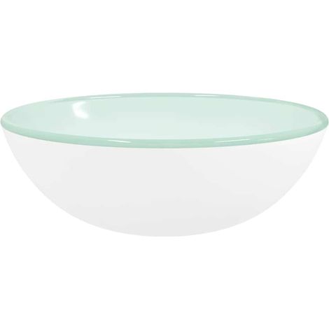 Maison Exclusive - Lavandino in Vetro Temperato 35x12 cm Bianco (1/5)