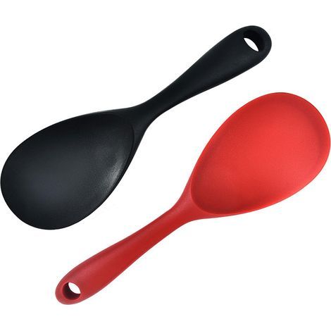 Cuillère à Riz Silicone Antiadhésive, 2 Pièces, Rouge et Noir (1/5)
