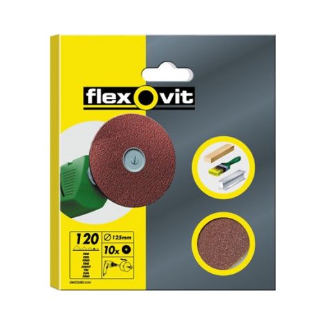 Drill Mountable Discs 125mm Fine 120G (Pack 10) FLV26383 (1/3)