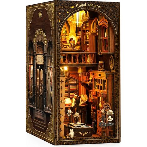 Serre-livres en bois à monter soi-même, maquette de maison, serre-livres créatif 3D à assembler à la main, confectionné par une couturière royale. (1/5)