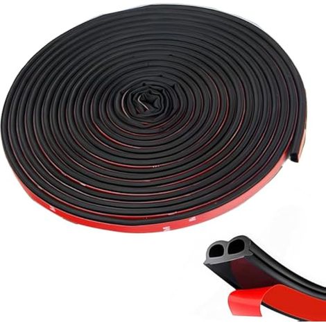 Joint Porte Auto, 5M/16FT B forme auto adhésif caoutchouc bande de joint de portière de voiture, Pour La Voiture, Porte Avant/Porte Arrière, Joint De Fenêtre (noir) (1/4)