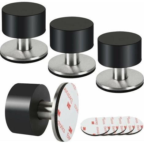 Set mit 4 Türstoppern aus Gummi, 3M-Selbstklebe-Türstopper für Fußleisten, Wand-Türstopper zur Lärmreduzierung zu Hause, im Büro und auf der Terrasse