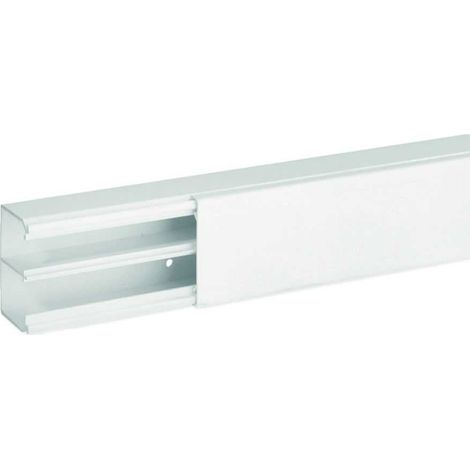 Goulotte de distribution cloisonnée - 60 x 40 mm - 2 compartiments - Longueur 2 m - Blanc - Ta-s - B00339 - IBOCO