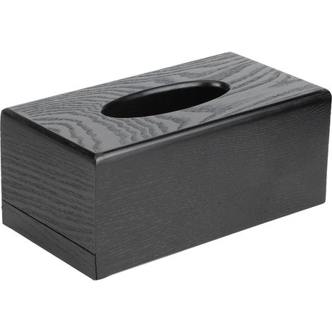 Boîte à mouchoirs noire, boîte à mouchoirs en bois, boîte à serviettes (1/5)