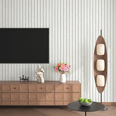 Épaissir Papier Peint Tasseau de Bois Blanc Fond Noir 30CMx5M Papier Peint Adhesif Mural Chambre Adulte Entrée Bureau Panneau Mural decoratif Bois Tasseau Clair Revetement Murals Adhesif (1/5)