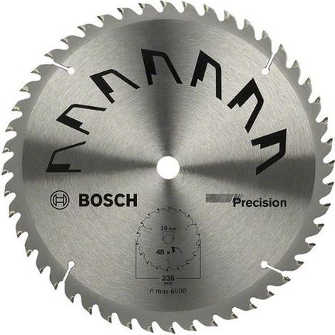 1x Lame de Scie Circulaire Precison (pour Bois, Ø 235 x 2.5/1.5 x 16 mm, 48 Dents, ATB, Accessoire Scie Circulaire) (1/3)