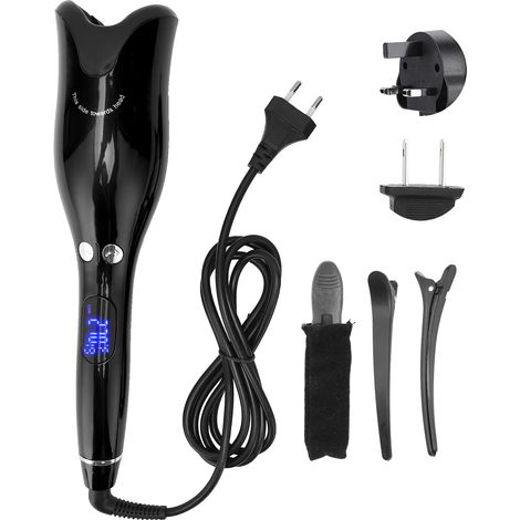 Fers à boucler automatique professionnel, réglage de température, 110-240V, noir, prise EU (1/5)