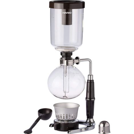 HARIO TCA-5 Technia - Sifone per caffè, 5 tazze, colore: Nero/Argento (1/2)