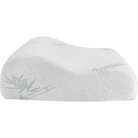 Oreiller Mémoire De Forme En Bambou - Support Cervical 45 Degrés - Housse Amovible Lavable - Pour Sommeil Confortable À La Maison - 1 Pièce (1/5)