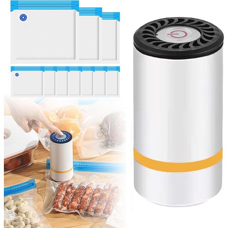 Machine Sous Vide Alimentaire,Mini Machine à Emballer Sous Vide Portable avec 15 Sacs Réutilisable,Pompe à Vide Alimentaire Cuisine Automatique,Mini Sous Videuse Alimentaire pour Conservation Aliment (1/5)