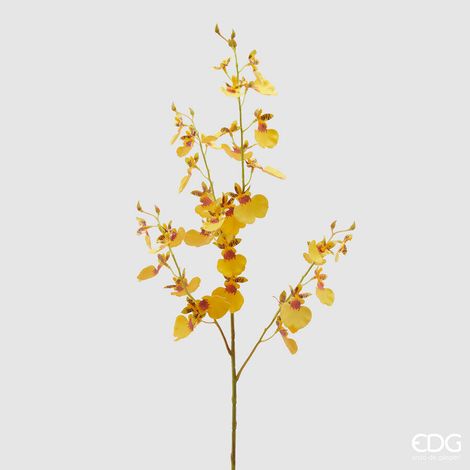 EDG Enzo De Gasperi Orchidea Oncidium Ramo x4 Artificiale H 80 Cm Yellow