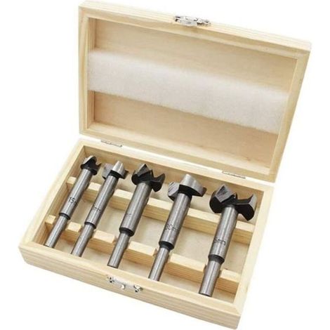 CSPARKV Coffret de 5 Mèches à Façonner pour Bois Diamètres 15/20/25/30/35 mm - Forets Fraises Acier pour Faire des Trous Propres à Fond Plat Dans Le Bois (1/5)