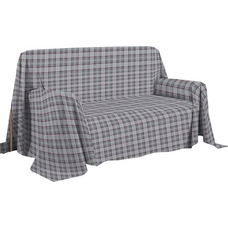 Telo Arredo Made in Italy in Cotone Grandfoulard Copritutto Copridivano Copriletto-Teli Sofà Arredatutto-Drappeggio-Arazzo-Copridivano Grand Foulard Letto Singolo - Grigio (1/3)