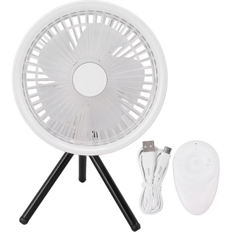 Ventilateur de Camping Rechargeable USB, Pliable avec Télécommande, Lumière Nuit et Support Trépied Portable (1/5)