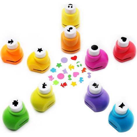 Lot de 10 mini perforatrices à trous de 9,5 mm (3/8") pour scrapbooking et loisirs créatifs (1/5)