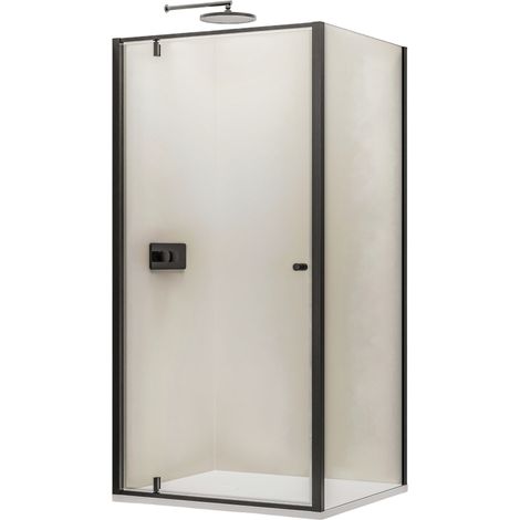 BERNSTEIN - Cabina doccia in vetro 6mm Cabina doccia completa Cabina doccia ad angolo porte a soffietto - NT604 FLEX - 80cm, 80cm, Nero opaco	80 cm, 80 cm, Nero opaco