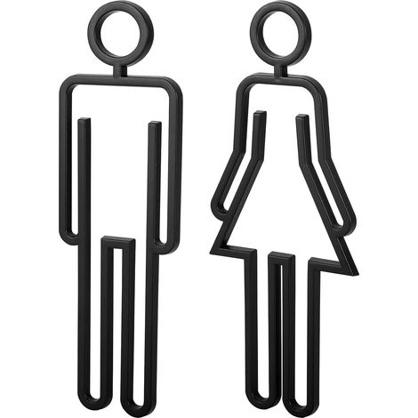 2 Pièces Pictogramme WC, Plaque Autocollant en Acrylique (1/5)