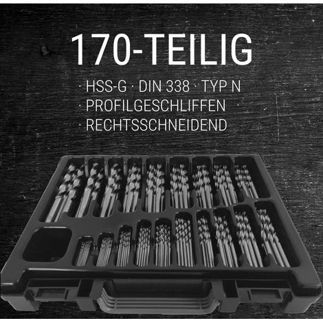 HDM Spiralbohrer-Satz 170-tlg. HSS-G DIN 338