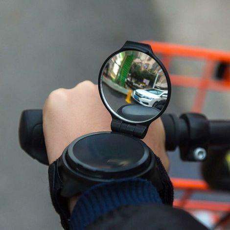Espejo retrovisor ajustable para bicicleta, pulsera para bicicleta, negro (1/5)