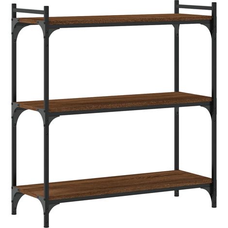 Maison Exclusive - Bücherregal 3 Böden Braun Eichen-Optik 80x30x8