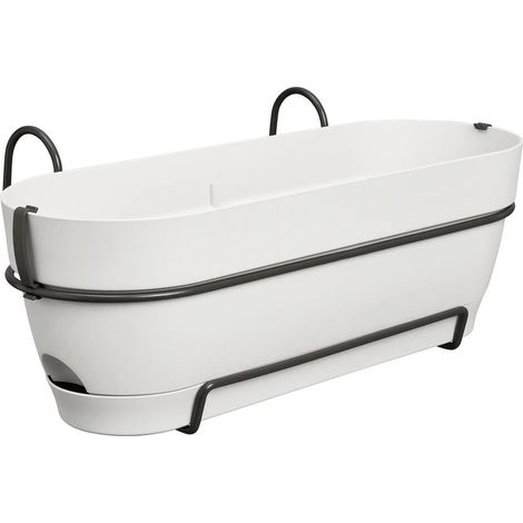 Balconnière Elho Vibia Campana 50cm Kit Complet, Design élégant, Blanc Soie - Elho (1/5)