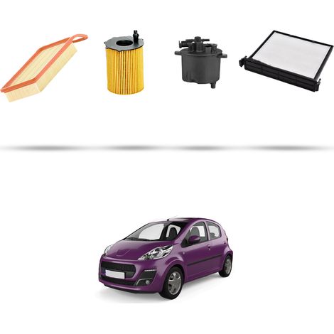 Kit tagliando 4 filtri compatibile con Peugeot 107 1.4 Hdi 40kw Dal 2005 (1/5)