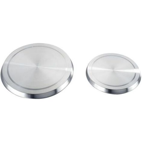 Protection plaque de cuisson en acier inox – Lot de 4 – Ø16 et 20 cm – Finition satinée mat – Compatible tous types de cuisinières (1/5)