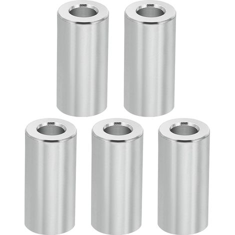 Entretoises en Aluminium M6, 5 Pièces D'Espacement en Métal en Aluminium 6,2 mm Id X 12 mm Od X 25 mm L Entretoise en Aluminium Ronde pour Boulons à Vis 1/4" Ou M6 (1/5)