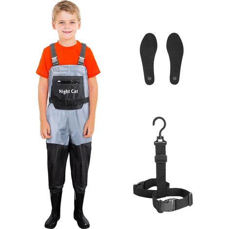 Cuissardes pour enfants Night Cat avec bottes – Cuissardes Crosswater imperméables et respirantes (modèle bleu A) (1/5)