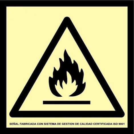 Señal de Peligro Materiales Inflamables Clase A 210 x 210 mm SEKURECO A0A447                                                   CLASE A (ALUMINIO 0'5 mm) (1/2)