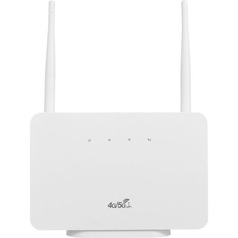 4G-WLAN-Router, LTE-CPE-Router, 300-Mbit/s-WLAN-Router mit 2 externen Antennen mit hoher Verstärkung, SIM-Kartensteckplatz, europäische Version, Weiß, EU-Stecker (1/5)