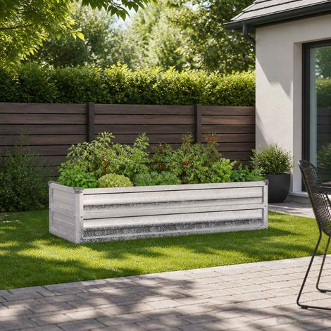 vidaXL Letto rialzato da giardino Argento 100 x 40 x 24 cm