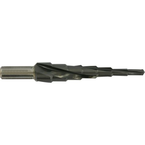 Tivoly • Foret conique étagé HSS XL -Revêtu TiAlN -Shock serie -Hélicoïdal -TSP -Queue 3 méplats (Boite brochable) / ØMin/Max : 5/16